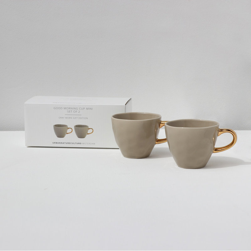 Tasse à café « Bonjour » en boîte-cadeau, Gris matinal