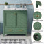 Meuble-lavabo vert 30 po | Lavabo sous-comptoir simple et rangement à fermeture en douceur-334244190-334244189