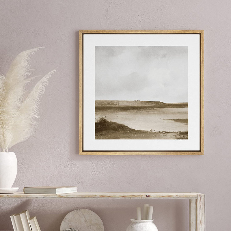 Peinture sur toile, cadre flottant, H 16 po x l 16 po x P 1,5 po, Naturel