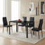 Ensemble de table de salle à manger 5 pièces pour 4 personnes, table de cuisine en verre trempé avec 4 chaises rembourrées en polyuréthane, ensemble de salle à manger à structure en acier peu encombrante pour la maison, la cuisine, la salle à manger et le petit espace (noir)-622518150