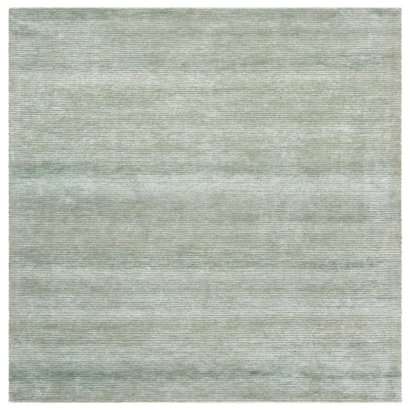 Akshada Hand Tufted Viscose/Wool Rug in Green, Square 6'