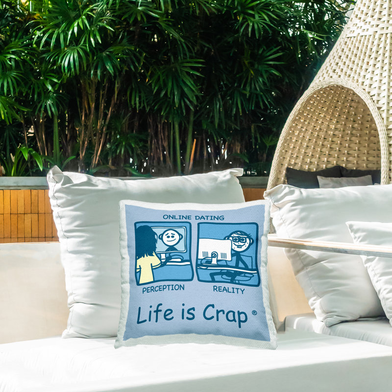 Coussin d'extérieur imprimé Stupell Industries Perception and Reality Dating Design by LIC