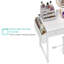 Ensemble coiffeuse de table de maquillage avec miroir éclairé et banc-1075016719