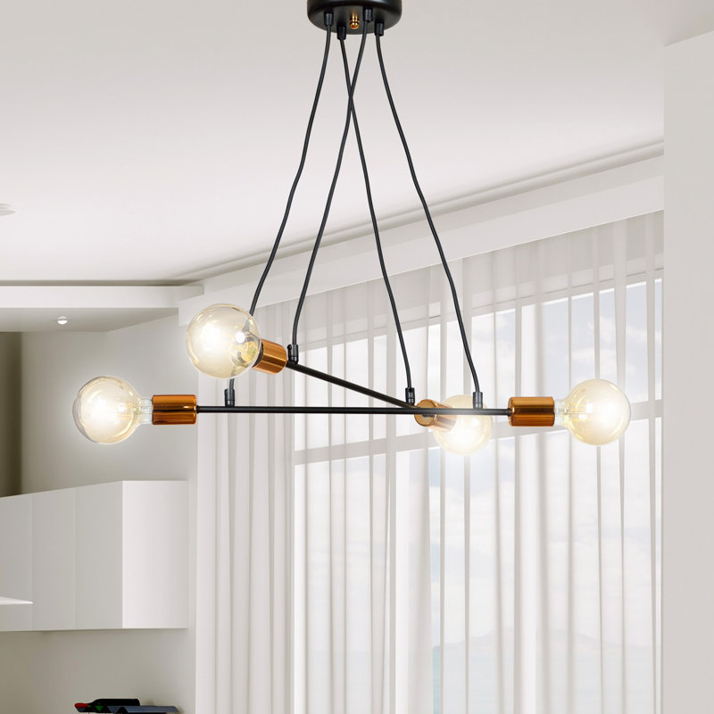 Mullen 4 - Light Cluster Pendant, Black