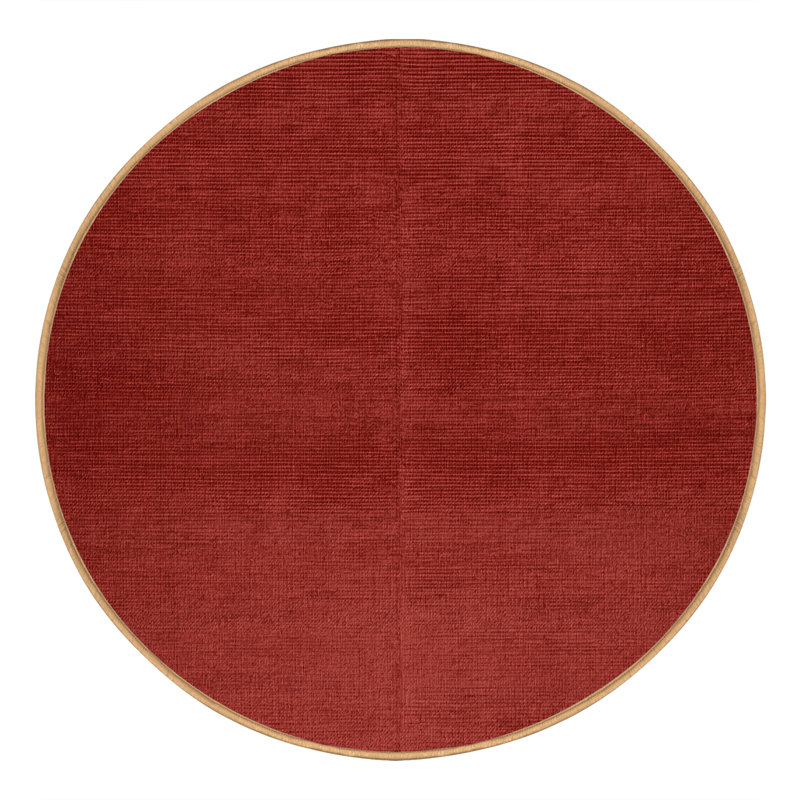 Machine Washable Solid Brown Area Rug, Round 3'