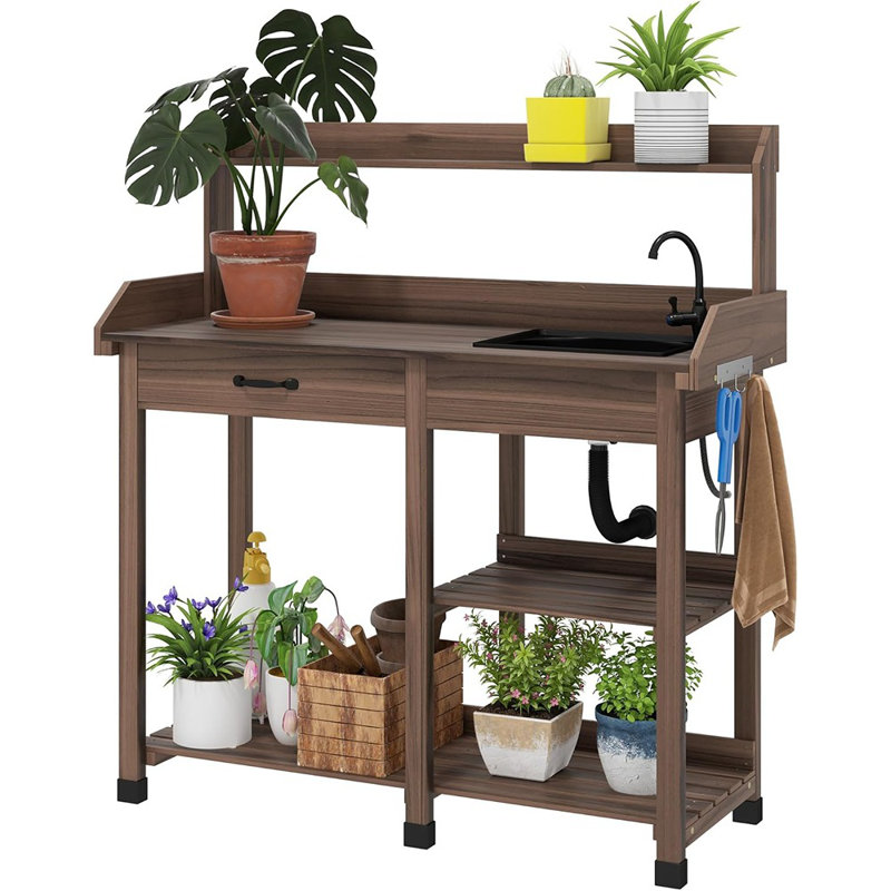 Table de rempotage, table de jardin en bois