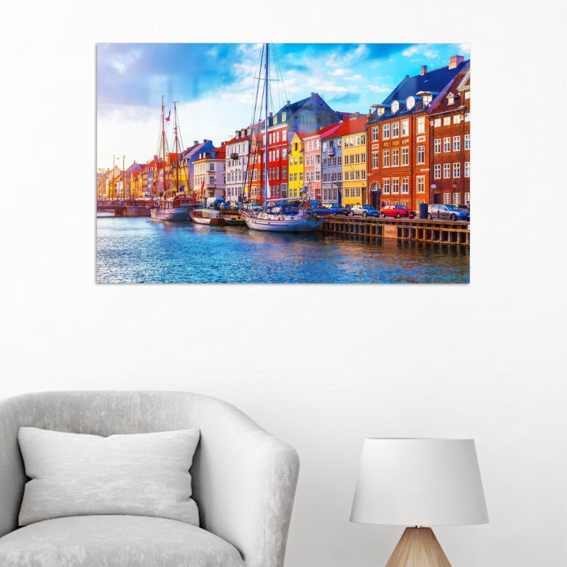 Danemark, décoration murale en verre trempé sur le thème du paysage, cadeau idéal pour lui avec un paysage de Copenhague