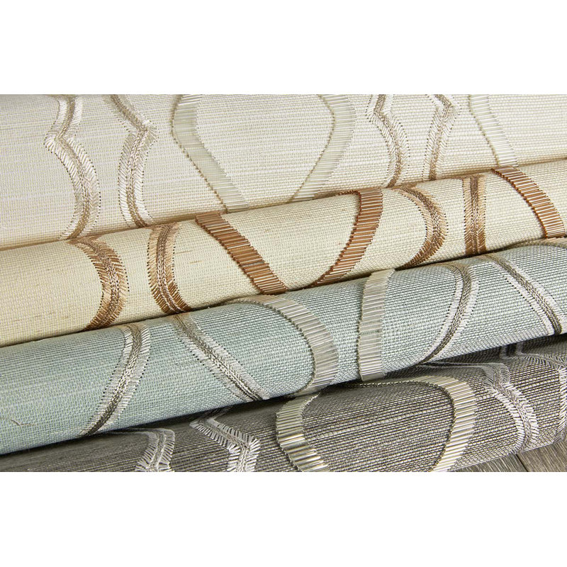 Soiree Grass Cloth Wallpaper Roll, Seaglass