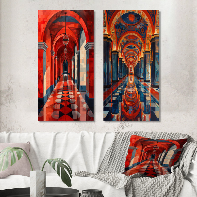 Ensemble de 2 pièces d'art mural, Ne s’applique pas, Toile tendue sur cadre, H 28 po x l 24 po