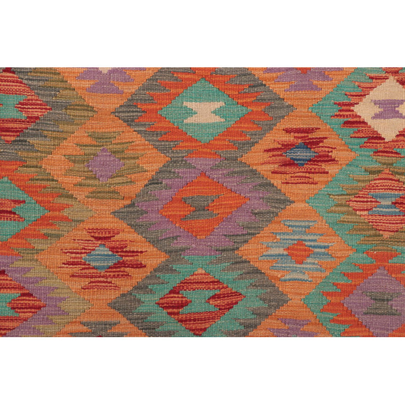 Geometric Wool Hand Woven 102cm X 150cm Area Rug