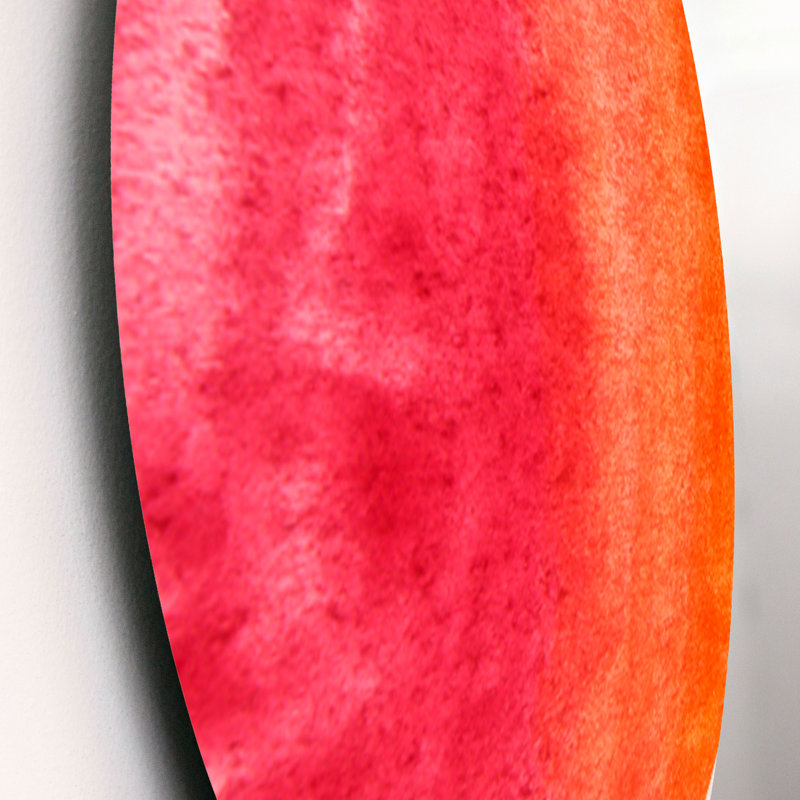«Flowing Rainbow Colors» - Ensemble de 3 décorations murales abstraites en métal