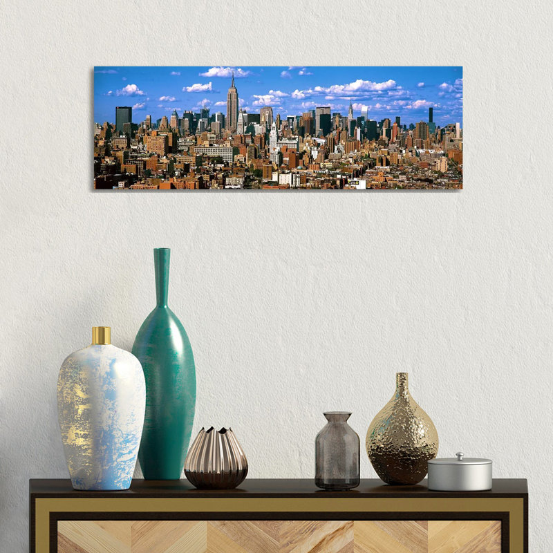 Aerial View Of A City, Midtown Manhattan, Manhattan - Wrapped Canvas Panoramic Print, 30.48 cm H x 91.44 cm W x 1.91 cm D