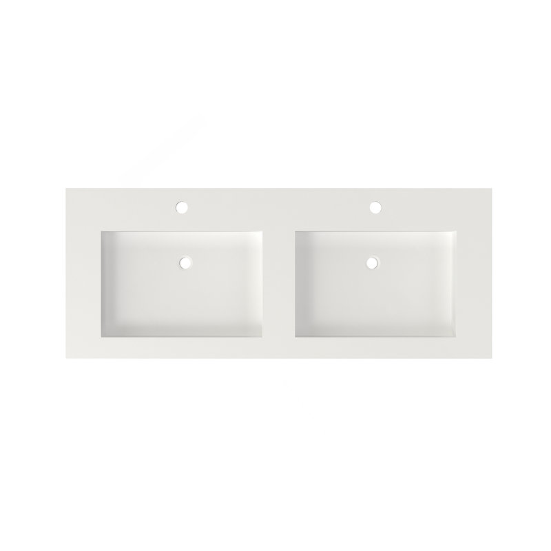Stone Resin Solid Surface Bathroom Vanity Basin Sink, Matte White