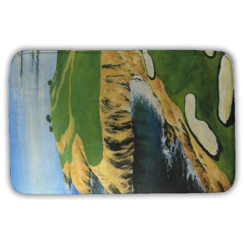 Pebble beach golf links Bath Mat with Non-Slip Backing - Quick Dry Memory Foam Bathroom Rug - Absorbent - Modern Plush Spa-Style - Machine Washable