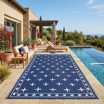 Tapis d'extérieur, tissé en PP réversible pour camping-car