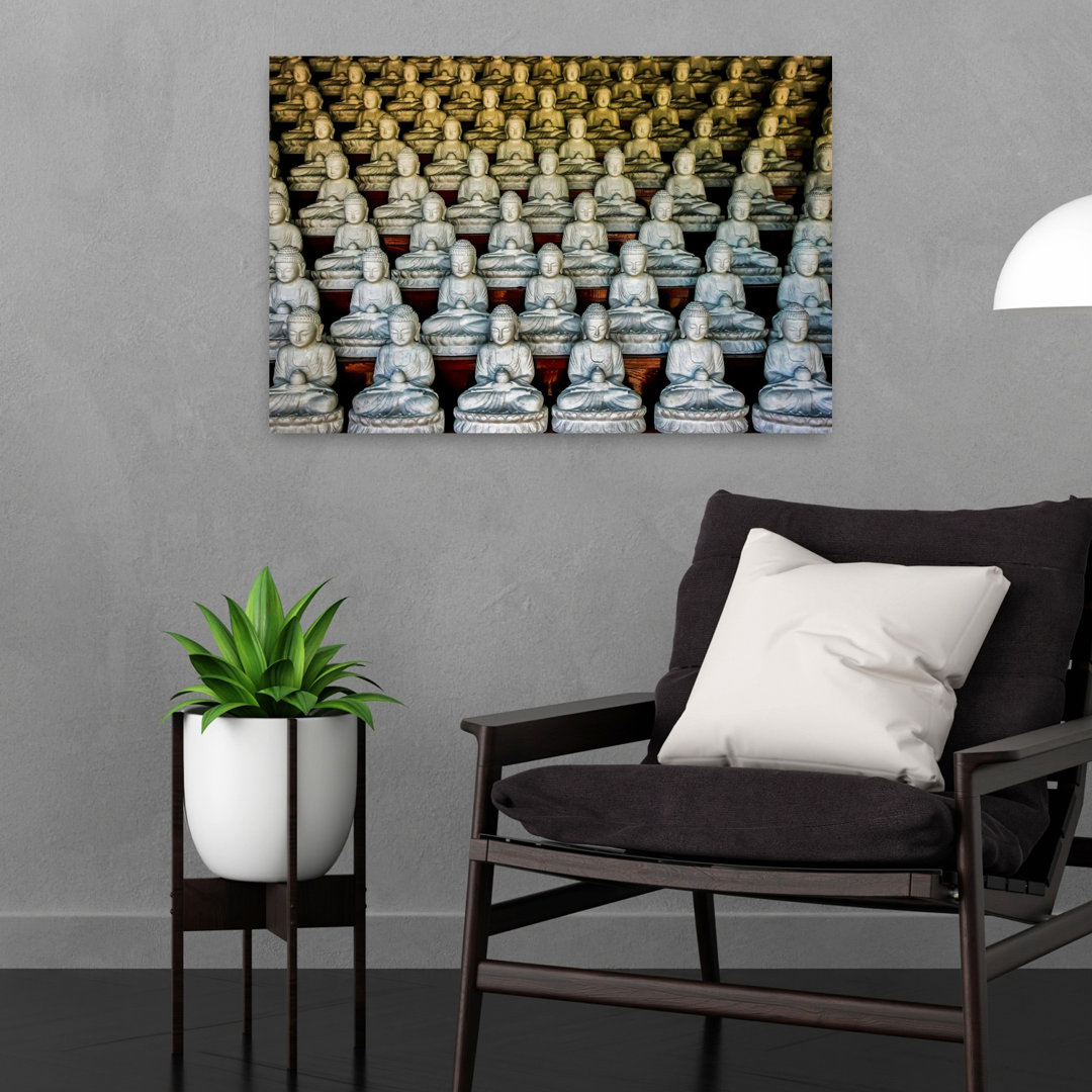 Serene Buddha Statues Peaceful Serene Tranquil Architecture Wall Art Print