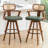 Swivel Upholstered Cane Back Bar Stools-592409348-592409349