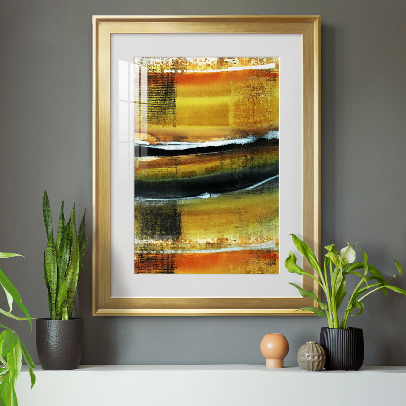 Desert Night II - peinture encadrée, Or, H 18,5 po x l 24,5 po x P 1,5 po