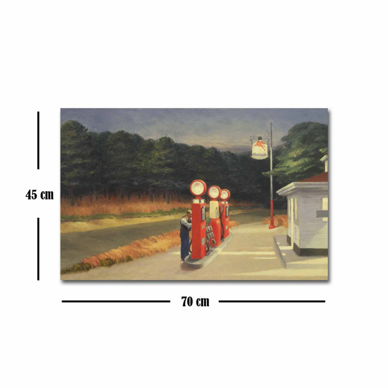 Superbe peinture décorative sur toile par Edward Hopper, 17,7 po x 27,6 po | 100% toile de suède, cadre 100% bois, épaisseur: 1,2 po | L'art mural parfait pour le salon et le bureau ajoute élégance et charme