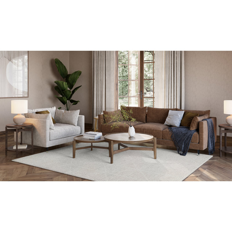 Crossover Hand Tufted Area Rug in Beige, Rectangle 5' x 8'