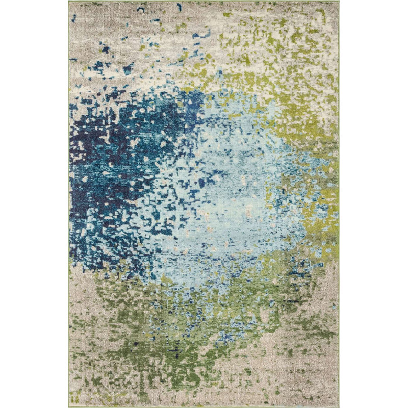 Tapis contemporain Estelle couleur forêt, Rectangle 6 pi x 9 pi