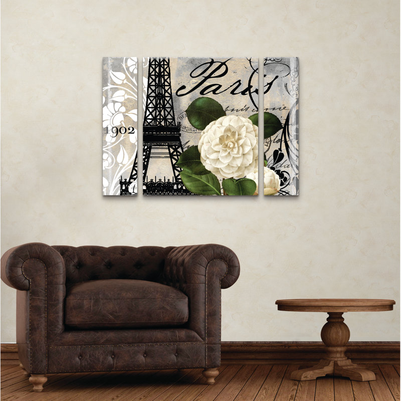 Ensemble de 3 panneaux multicolores Color Bakery «Paris Blanc I», H 24 po x l 32 po x P 2 po