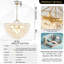 Lustre en verre de Murano soufflé à la main 31 lumières 31,5 pouces avec cadre en laiton doré, chaîne réglable, multi-scène-538488830