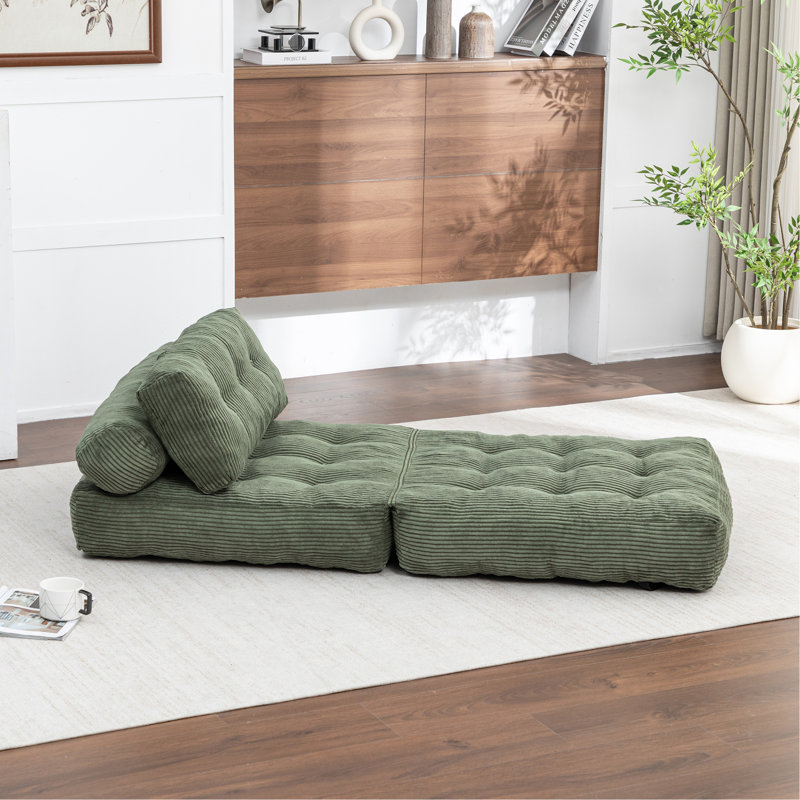 Canapé-lit pliant, canapé-lit convertible avec matelas pliable à coussins avec dossier, chaise-lit pliable portatif, canapé-lit confortable pour salon, vert, simple