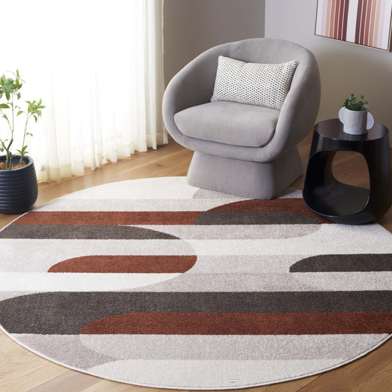 Tyki Geometric Shapes Rug, Round 6'7"