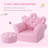 Kids Sofa Set, Children's Upholstered Sofa With Footstool, Princess Sofa With Diamond Decorations, Baby Sofa Chair For Toddlers, Girls, Pink