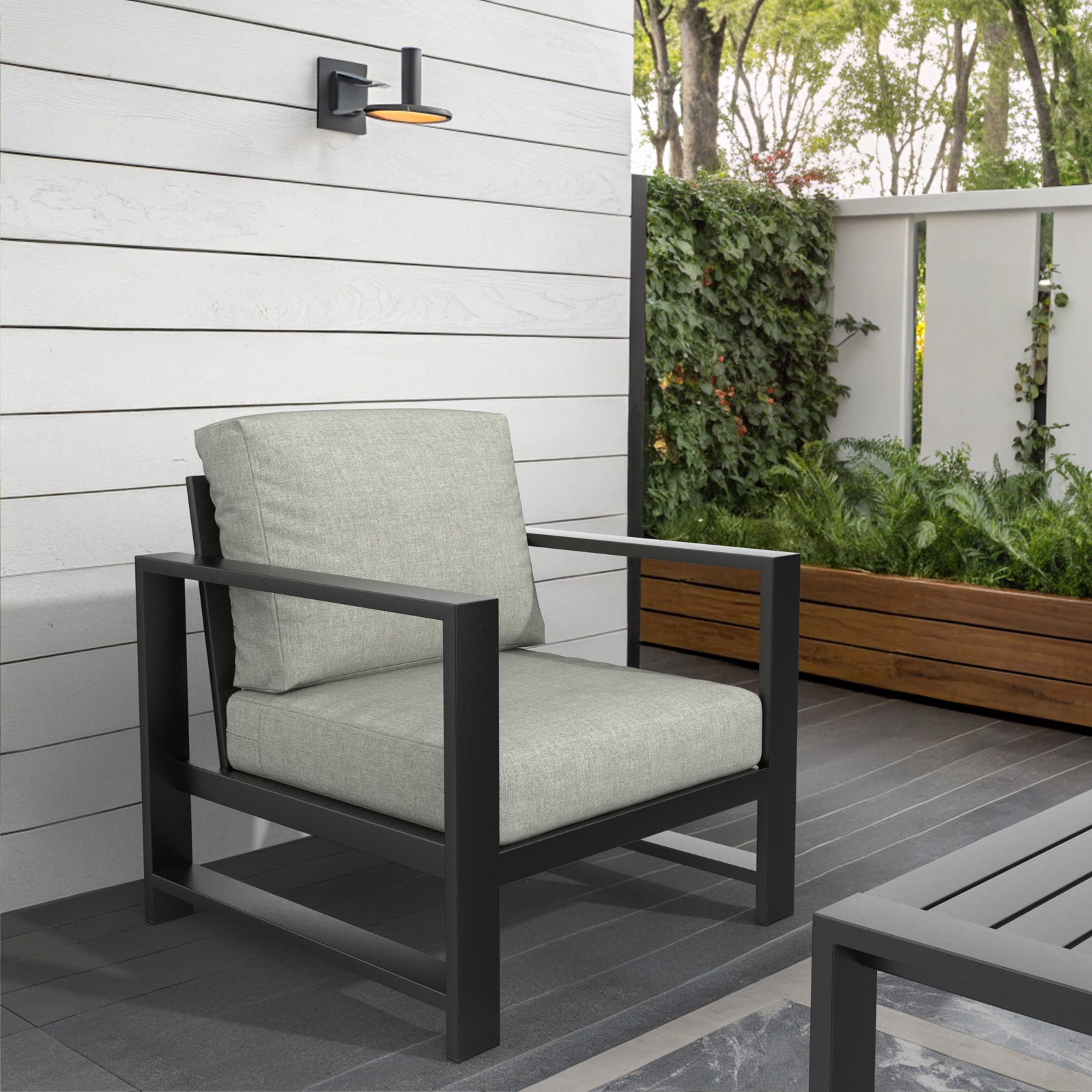 Dulcie Sunbrella® Patio Lounge Chair, Sunbrella® Canvas Granite