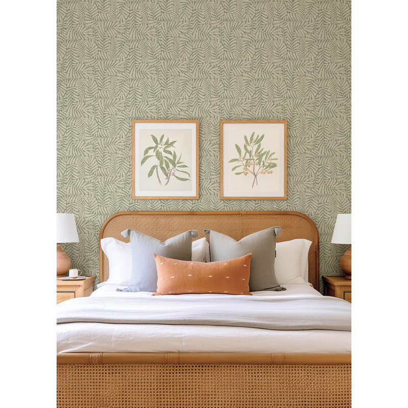 Gabriel Espresso Fern Wallpaper, Green