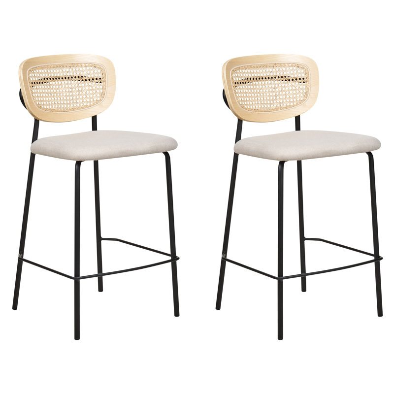 Vinehill Upholstered Counter Stool with Metal Frame