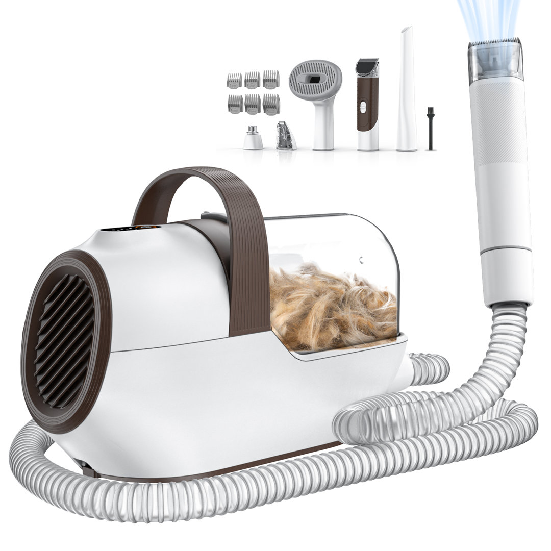 10000Pa 5-in-1 Dog Grooming Kit, Multifunctional Pet Vacuum, Grooming Hair Dryer Teendow