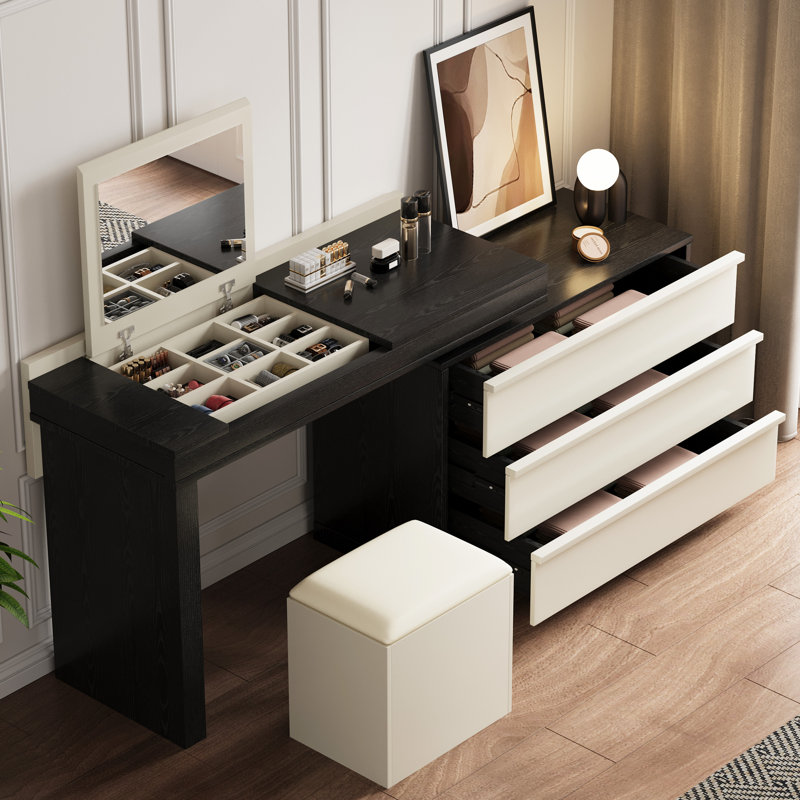 Moderne, coiffeuse avec miroir et tabouret de maquillage, pour chambre à coucher