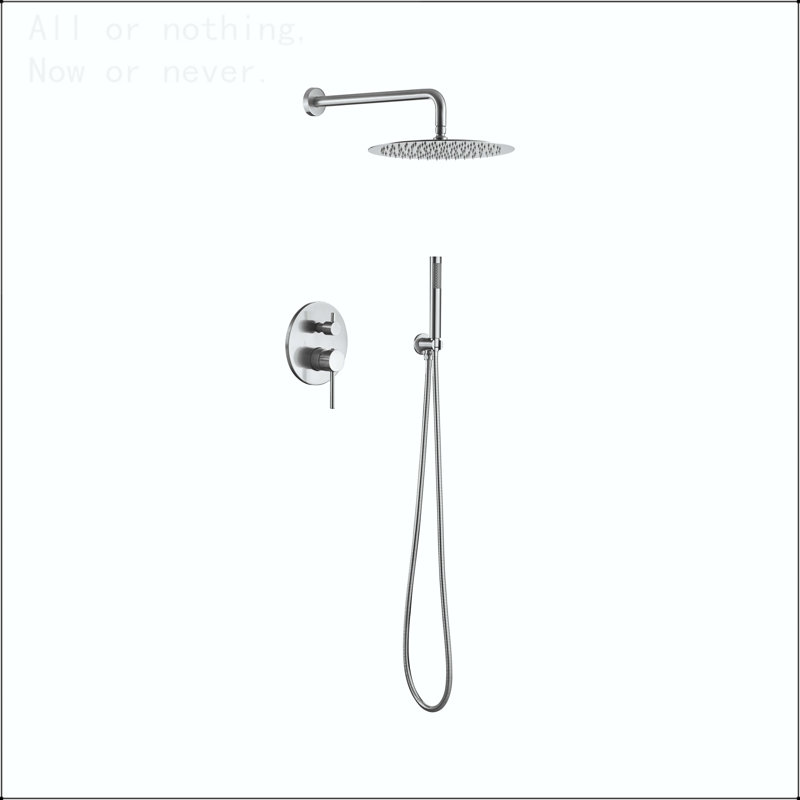 10-Inch Wall Mounted Rain Shower System with Handheld, Brushed Nickel, Brushed Nickel