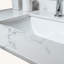 Dessus de meuble-lavabo en pierre Montary blanc de 37 po avec un lavabo rectangulaire encastré en céramique et un trou de robinet simple Montary
