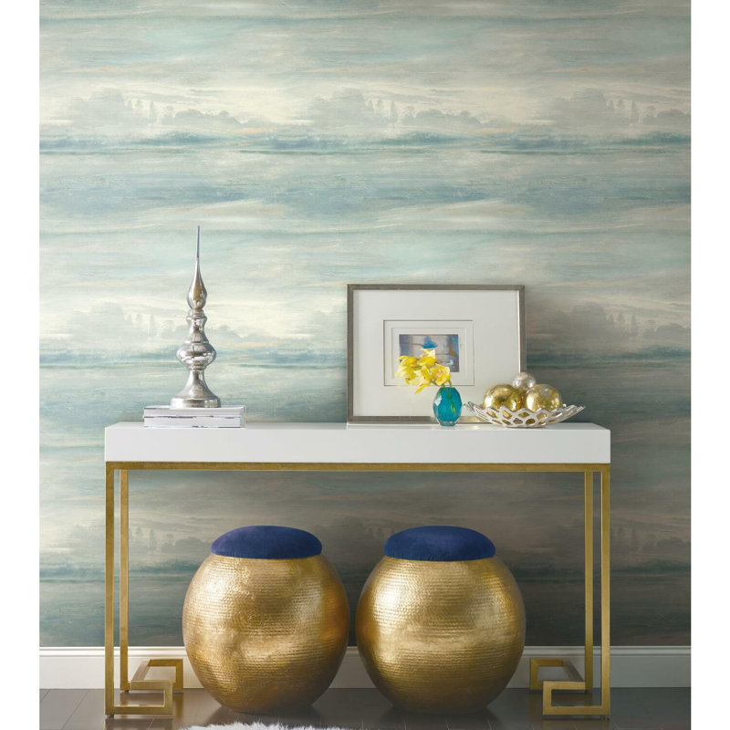 Abstract Peel & Stick Wallpaper Roll, Blue