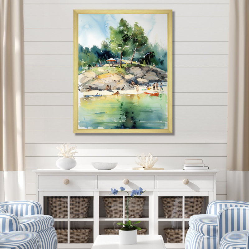 Coucher de soleil doré sur un lac de montagne, reproduction d'art sur toile, H 32 po x l 24 po x P 1 po
