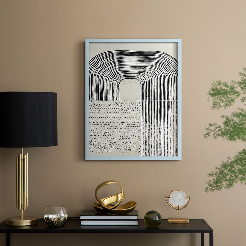 Impression abstraite encadrée CXCVII - prête à être accrochée - fabriquée aux États-Unis, Bleu, H 10 po x l 8 po