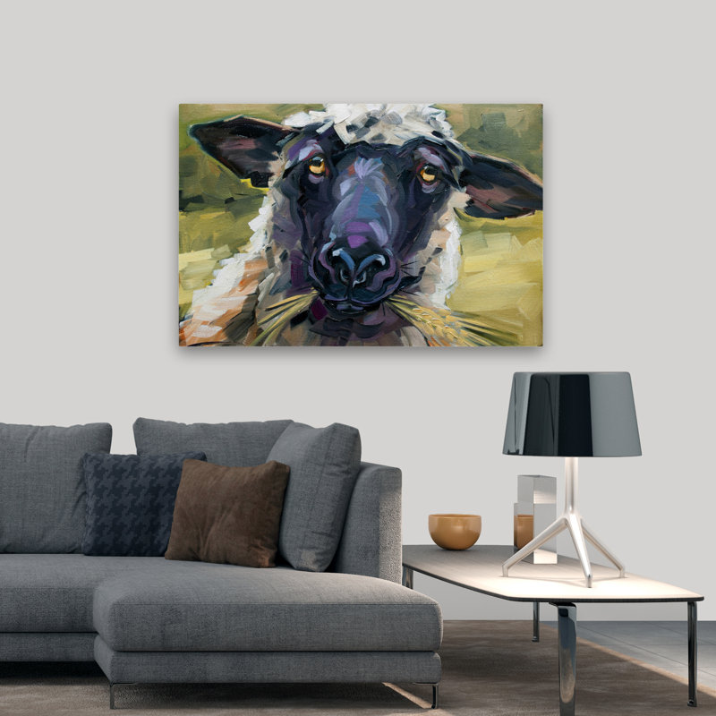 «Bless Ewe», art de moutons fantaisiste, H 36 po x l 48 po