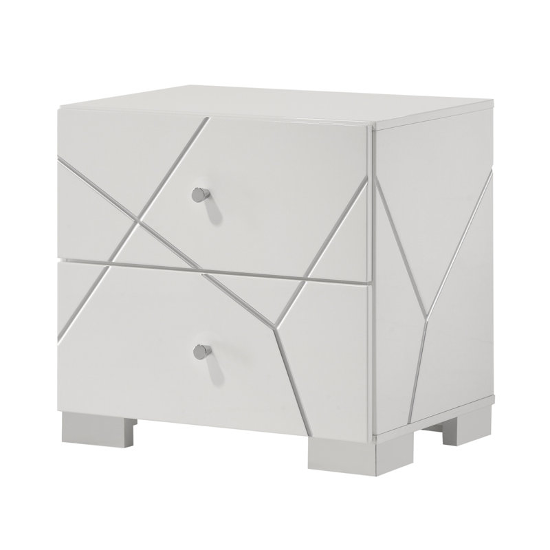 Table de chevet contemporaine à deux tiroirs 1Pc