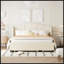 Upholstered Platform Bed With Wingback Headboard-1268567360