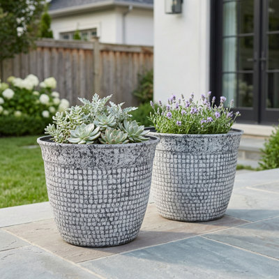 Acerra Mosaic Composite Hand Painted Pot Planter