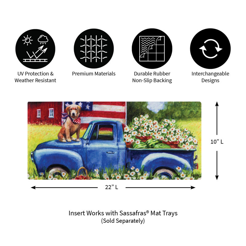 Tapis d'extérieur antidérapant Patriotic Americana Pup Sassafras