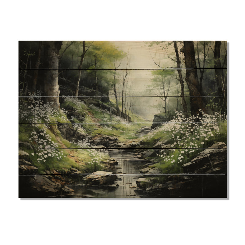 Forest Secret Haven sur impression sur bois, H 30 po x l 40 po x P 0,78 po
