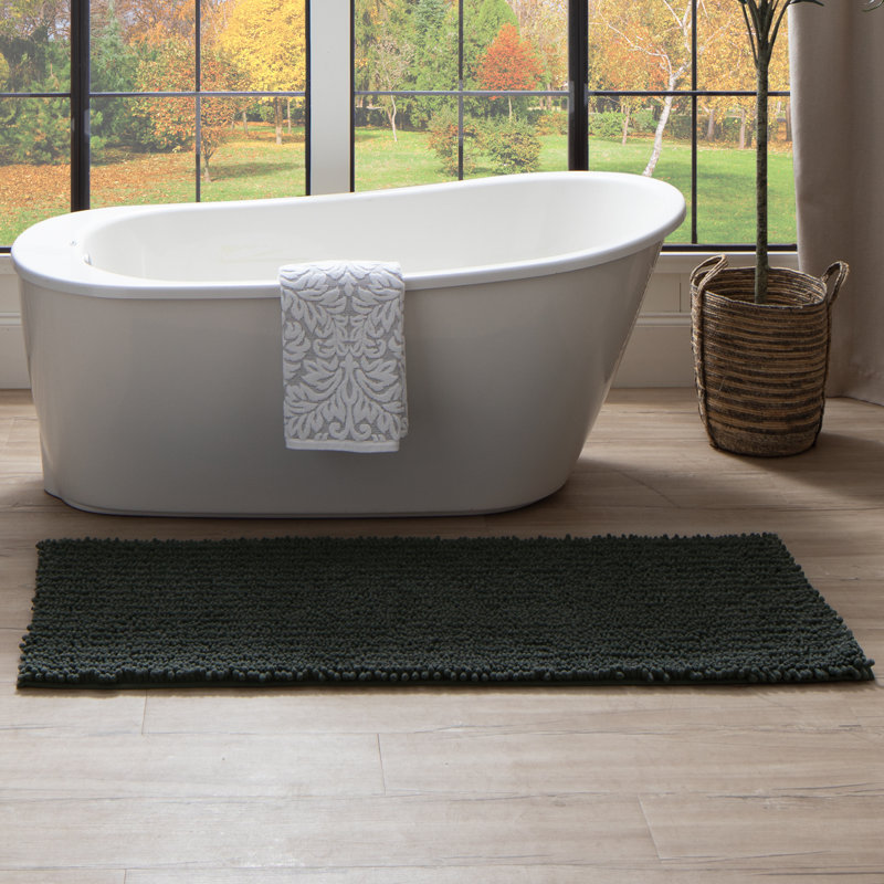 Tapis de bain antidérapant Tamayo, Gris anthracite, L 24 po x L 60 po