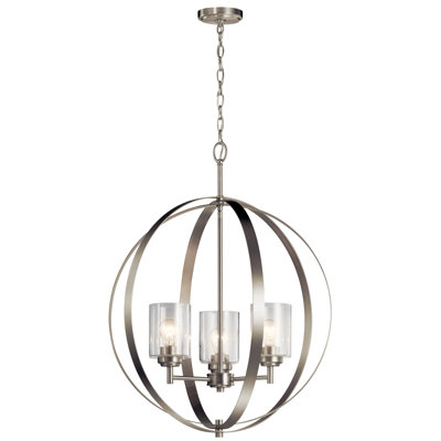 Lustre avec abat-jour en forme de globe à 3 lumières
