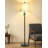 Modern Black Floor Lamp, Height Adjustable And Dimming, With Beige Linen Shade, Includes An 8-Watt 3000K Bulb. Suitable For Living Rooms, Bedrooms, And Offices.-1975252387