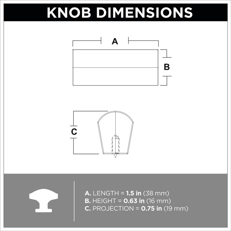 Modern Arch 1.5" Length Rectangle Knob